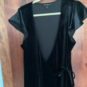 Banana Republic Black Velvet Dress Shirt Large